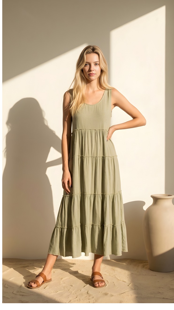 LIVIA BAMBOO TIERED DRESS